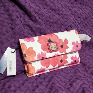 Dooney & Bourke Pink and Orange Floral Wristlet